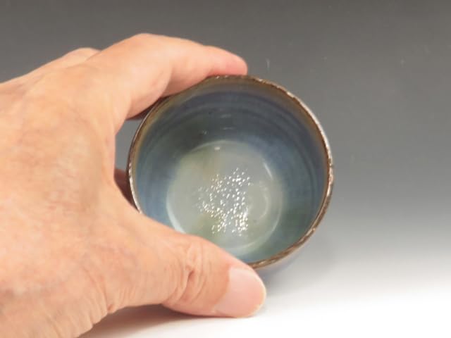 骨董２ 松代焼？青緑色の陶器瓶 Amazon.co.jp: 松代焼（長野県） 唐木田窯 酒器 ぐい呑 青釉グラデ